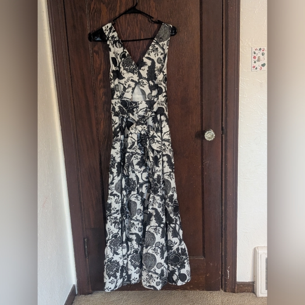 New With Tags J. Crew Tiered Maxi Dress in Ratti Print Black and White (size 6) - Picture 8 of 11